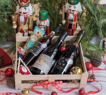 Wooden Crate with 3 Wines