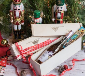 Wooden Box with Little Ark Rosé Wine